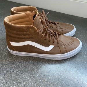 Vans High Top Brown Men’s Leather Sneakers Size 10